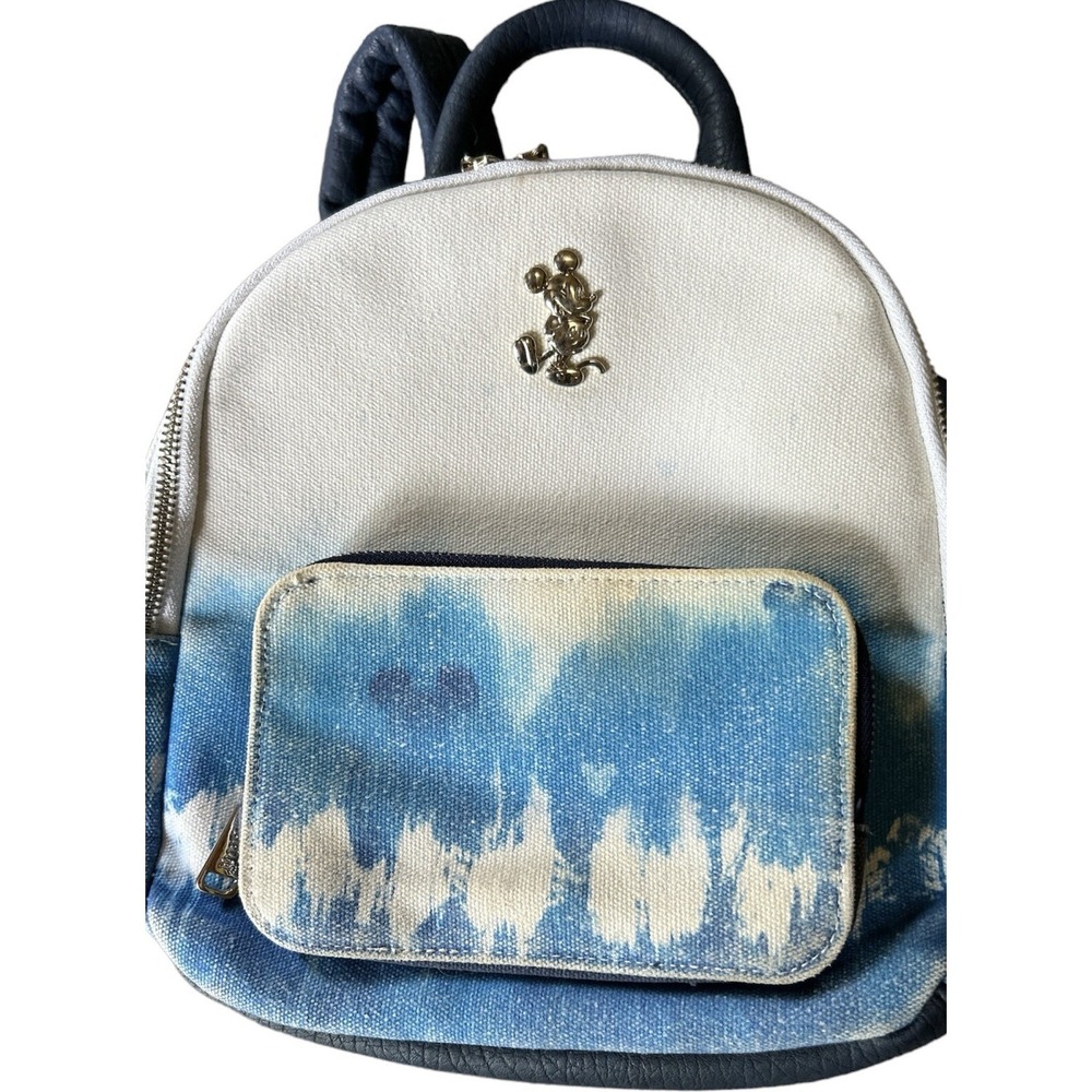 Loungefly Collectible Disney Mickey Mouse Dip-Dye Blue  Canvas Mini Backpack Bag